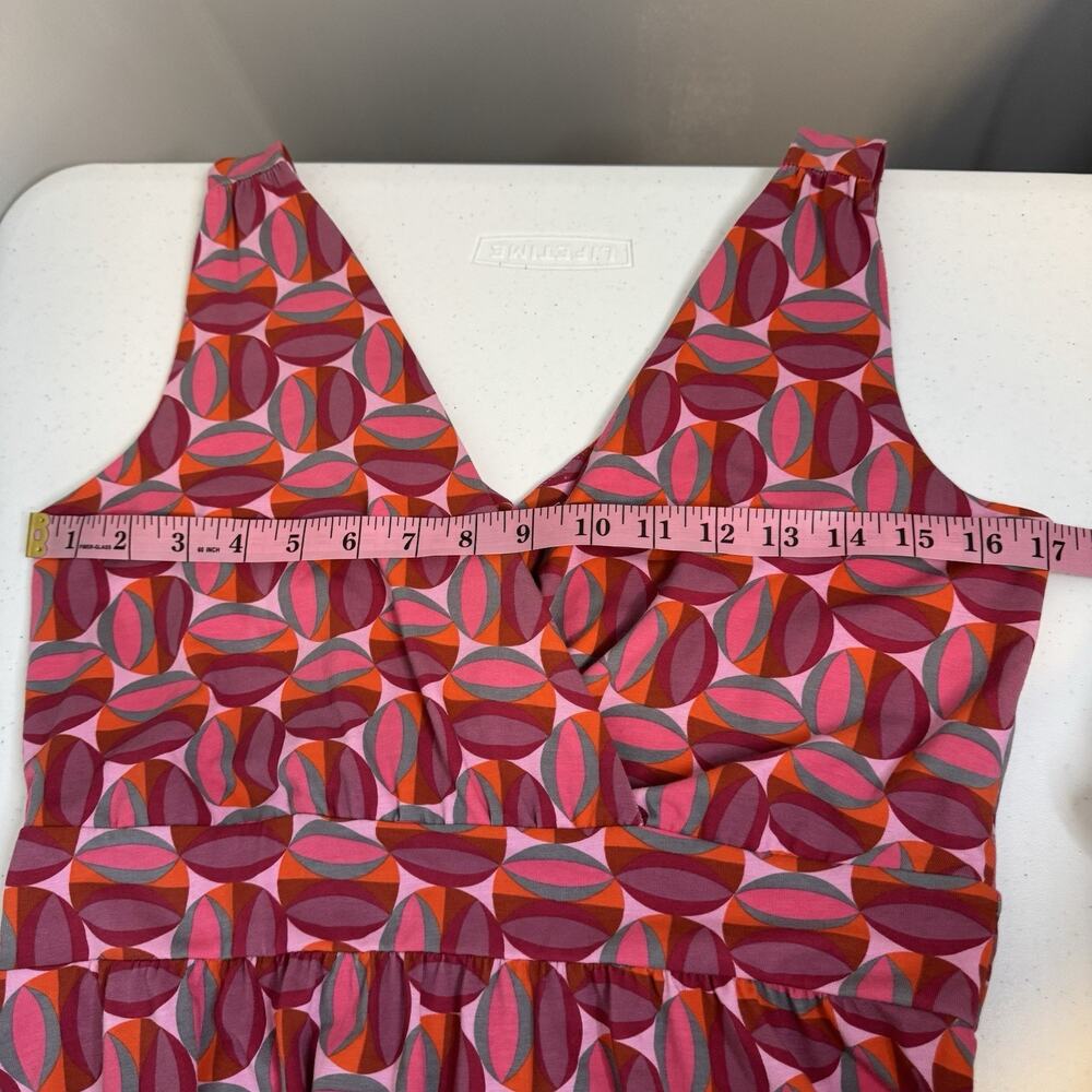 Garnet Hill Modern Geo Surplice Maxi Dress Women's Size 8P Red Pink Beach Summer - Picture 12 of 14